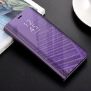 For Huawei P20 Pro PC Mirror Protective Back Cover Case with Holder (Purple)