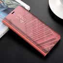 For Huawei P20 Pro PC Mirror Protective Back Cover Case with Holder (Rose Gold)