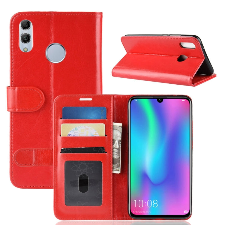 R64 Texture Single Fold Horizontal Flip Leather Case for Huawei Honor 10 Lite, with Holder & Card Slots & Wallet (Red)