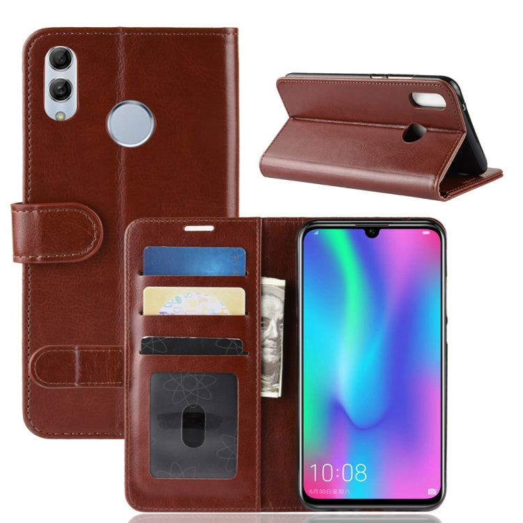 R64 Texture Single Fold Horizontal Flip Leather Case for Huawei Honor 10 Lite, with Holder & Card Slots & Wallet (Brown)