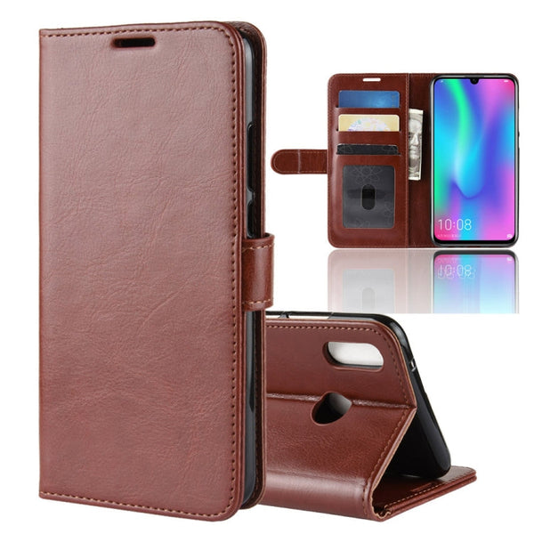 R64 Texture Single Fold Horizontal Flip Leather Case for Huawei Honor 10 Lite, with Holder & Card Slots & Wallet (Brown)