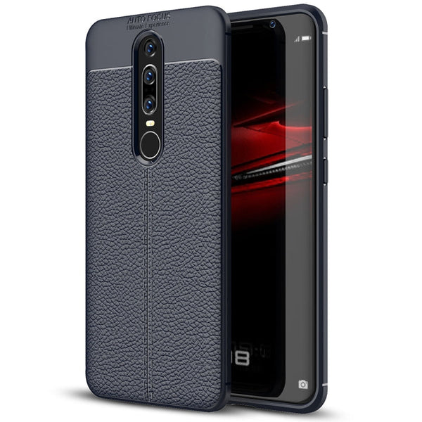 Litchi Texture TPU Case for Huawei Mate RS Porsche Design(Navy Blue)