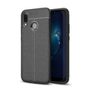 For Huawei P20 Lite Litchi Texture Soft TPU Protective Back Cover Case (Black)