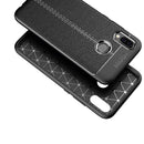 For Huawei P20 Lite Litchi Texture Soft TPU Protective Back Cover Case (Navy Blue)