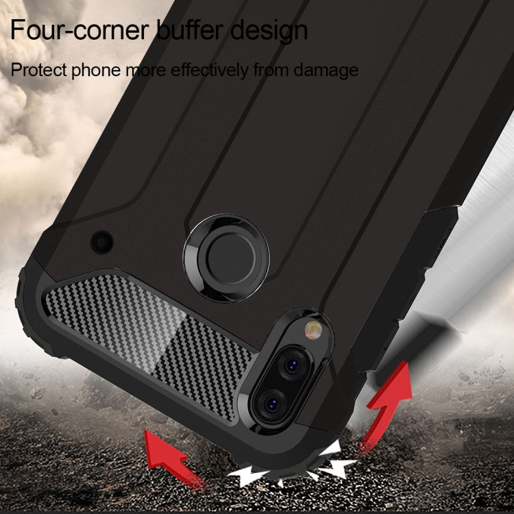 For Huawei P20 Lite Full-body Rugged TPU + PC Combination Back Cover Case(Black)