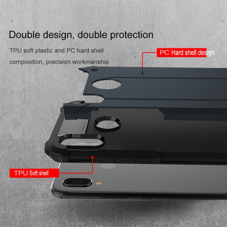 For Huawei P20 Lite Full-body Rugged TPU + PC Combination Back Cover Case (Navy Blue)
