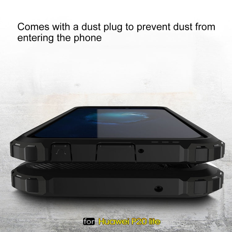 For Huawei P20 Lite Full-body Rugged TPU + PC Combination Back Cover Case (Navy Blue)