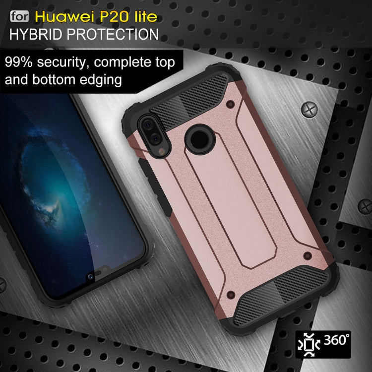 For Huawei P20 Lite Full-body Rugged TPU + PC Combination Back Cover Case (Rose Gold)