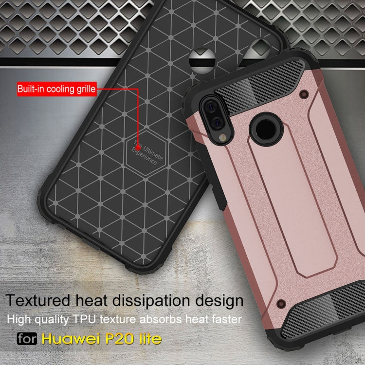 For Huawei P20 Lite Full-body Rugged TPU + PC Combination Back Cover Case (Rose Gold)