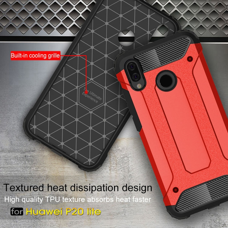 For Huawei P20 Lite Full-body Rugged TPU + PC Combination Back Cover Case (Red)