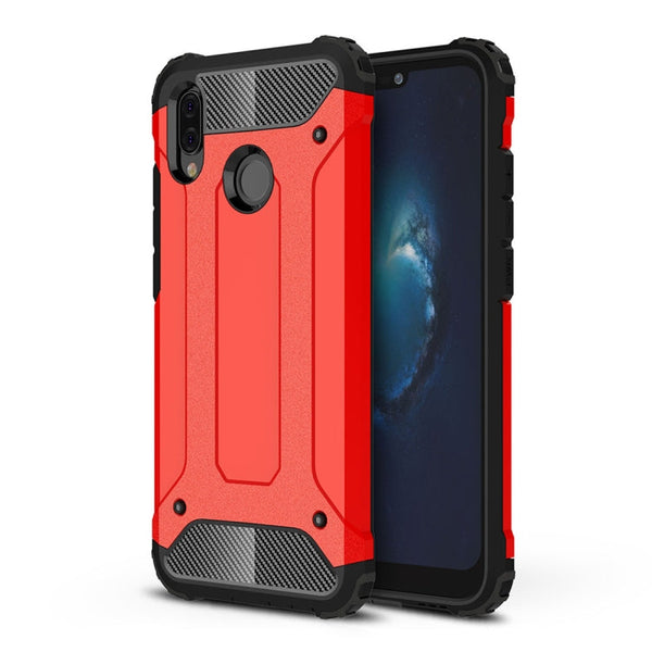 For Huawei P20 Lite Full-body Rugged TPU + PC Combination Back Cover Case (Red)