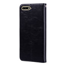 Business Style Oil Wax Texture Horizontal Flip Leather Case for Huawei Y6 (2018), with Holder & Card Slots & Wallet (Black)