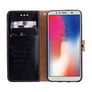 Business Style Oil Wax Texture Horizontal Flip Leather Case for Huawei Y6 (2018), with Holder & Card Slots & Wallet (Black)