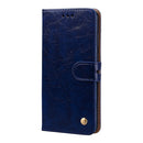 Business Style Oil Wax Texture Horizontal Flip Leather Case for Huawei Y6 (2018), with Holder & Card Slots & Wallet (Blue)