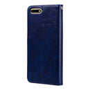 Business Style Oil Wax Texture Horizontal Flip Leather Case for Huawei Y6 (2018), with Holder & Card Slots & Wallet (Blue)