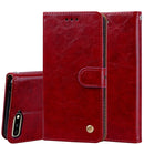 Business Style Oil Wax Texture Horizontal Flip Leather Case for Huawei Y6 (2018), with Holder & Card Slots & Wallet (Red)