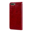 Business Style Oil Wax Texture Horizontal Flip Leather Case for Huawei Y6 (2018), with Holder & Card Slots & Wallet (Red)