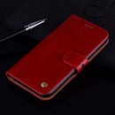 Business Style Oil Wax Texture Horizontal Flip Leather Case for Huawei Y6 (2018), with Holder & Card Slots & Wallet (Red)