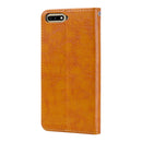 Business Style Oil Wax Texture Horizontal Flip Leather Case for Huawei Y6 (2018), with Holder & Card Slots & Wallet (Brown)