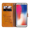 Business Style Oil Wax Texture Horizontal Flip Leather Case for Huawei Y6 (2018), with Holder & Card Slots & Wallet (Brown)