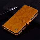Business Style Oil Wax Texture Horizontal Flip Leather Case for Huawei Y6 (2018), with Holder & Card Slots & Wallet (Brown)
