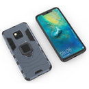 PC + TPU Shockproof Protective Case for Huawei Mate 20 Pro, with Magnetic Ring Holder (Navy Blue)