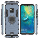 PC + TPU Shockproof Protective Case for Huawei Mate 20 Pro, with Magnetic Ring Holder (Navy Blue)