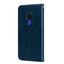 Business Style Oil Wax Texture Horizontal Flip Leather Case for Huawei Mate 20, with Holder & Card Slots & Wallet (Blue)