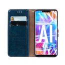 Business Style Oil Wax Texture Horizontal Flip Leather Case for Huawei Mate 20 Lite, with Holder & Card Slots & Wallet (Blue)