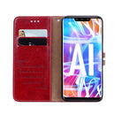 Business Style Oil Wax Texture Horizontal Flip Leather Case for Huawei Mate 20 Lite, with Holder & Card Slots & Wallet (Red)
