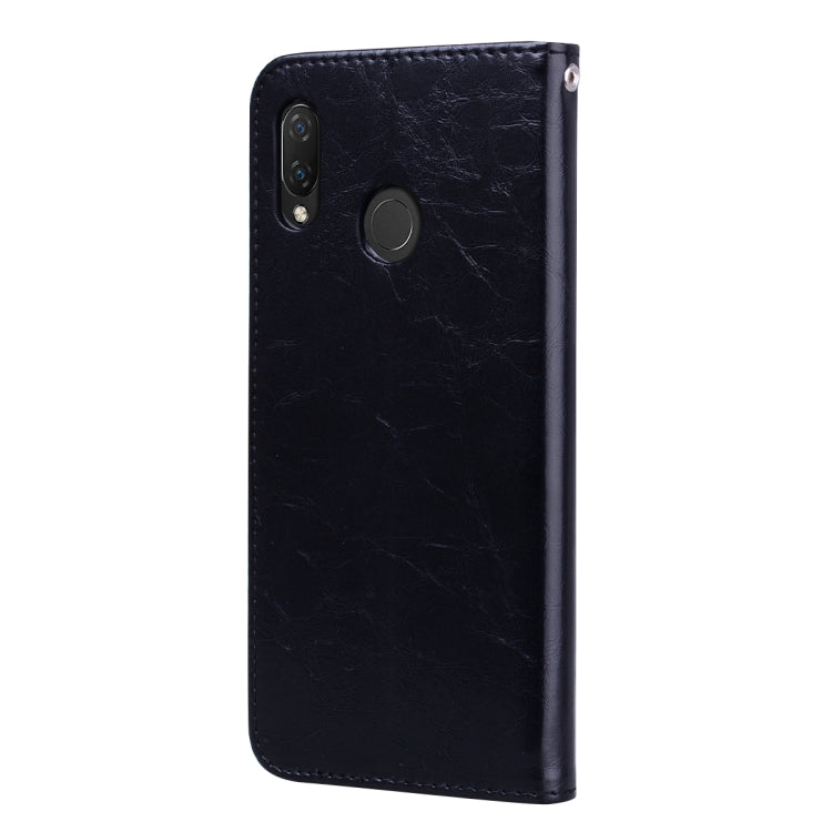 Business Style Oil Wax Texture Horizontal Flip Leather Case for Huawei Nova 3i & P smart Plus, with Holder & Card Slots & Wallet(Black)