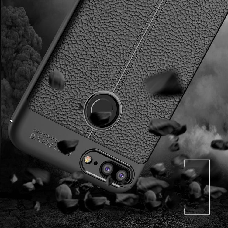 For Huawei Honor 10 Lite Litchi Texture Soft TPU Protective Case (Navy Blue)