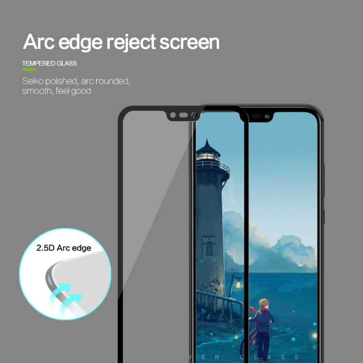 MOFI for Huawei P20 Lite 9H Surface Hardness 2.5D Edge Full Screen Tempered Glass Film Screen Protector(Black)