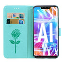 Rose Embossed Horizontal Flip PU Leather Case for Huawei Mate 20 Lite, with Holder & Card Slots & Wallet (Green)