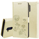 Rose Embossed Horizontal Flip PU Leather Case for Huawei Mate 20 Lite, with Holder & Card Slots & Wallet (Gold)