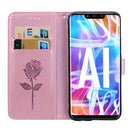 Rose Embossed Horizontal Flip PU Leather Case for Huawei Mate 20 Lite, with Holder & Card Slots & Wallet (Rose Gold)