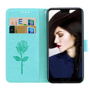 Rose Embossed Horizontal Flip PU Leather Case for Huawei Honor 10 Lite, with Holder & Card Slots & Wallet (Green)