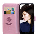 Rose Embossed Horizontal Flip PU Leather Case for Huawei Honor 10 Lite, with Holder & Card Slots & Wallet (Rose Gold)