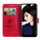 Rose Embossed Horizontal Flip PU Leather Case for Huawei Honor 10 Lite, with Holder & Card Slots & Wallet (Red)