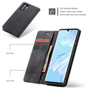 CaseMe-013 Multifunctional Retro Frosted Horizontal Flip Leather Case for Huawei P30 Pro, with Card Slot & Holder & Wallet (Black)