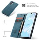 CaseMe-013 Multifunctional Retro Frosted Horizontal Flip Leather Case for Huawei P30 Pro, with Card Slot & Holder & Wallet (Blue)