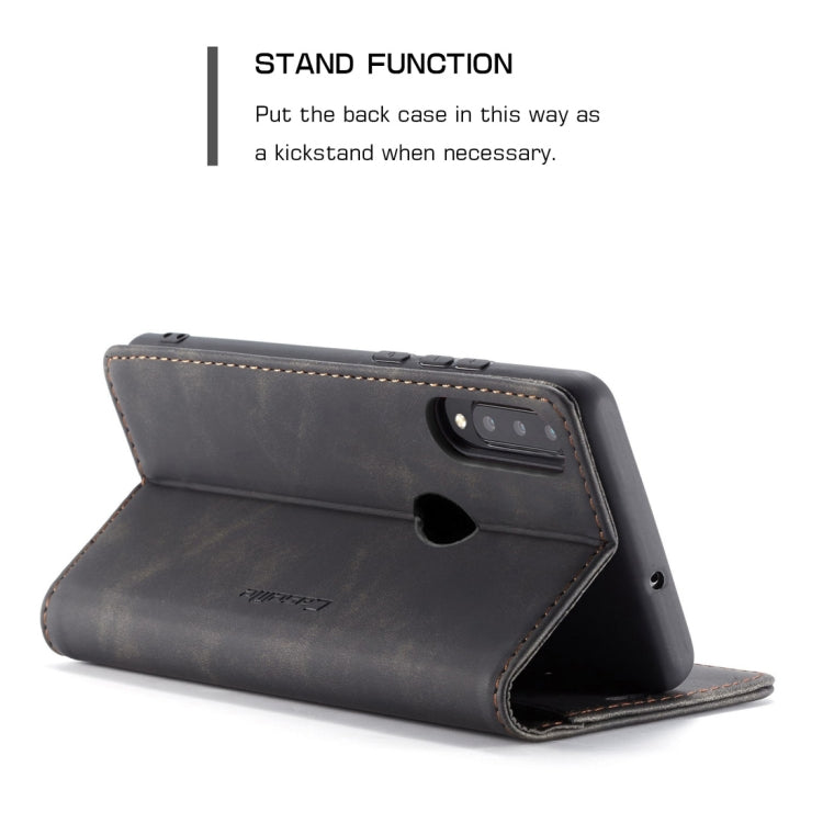 CaseMe-013 Multifunctional Retro Frosted Horizontal Flip Leather Case for Huawei P30 Lite, with Card Slot & Holder & Wallet (Black)