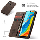CaseMe-013 Multifunctional Retro Frosted Horizontal Flip Leather Case for Huawei P30 Lite, with Card Slot & Holder & Wallet (Coffee)
