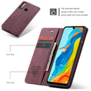 CaseMe-013 Multifunctional Retro Frosted Horizontal Flip Leather Case for Huawei P30 Lite, with Card Slot & Holder & Wallet (Wine Red)