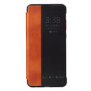Fierre Shann Crazy Horse Texture Horizontal Flip PU Leather Case for Huawei P30 Pro, with Smart View Window & Sleep Wake-up Function(Brown)
