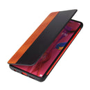 Fierre Shann Crazy Horse Texture Horizontal Flip PU Leather Case for Huawei P30 Pro, with Smart View Window & Sleep Wake-up Function(Brown)