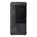 Fierre Shann Crazy Horse Texture Horizontal Flip PU Leather Case for Huawei Mate 20 Pro, with Smart View Window & Sleep Wake-up Function (Grey)
