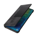 Fierre Shann Crazy Horse Texture Horizontal Flip PU Leather Case for Huawei Mate 20 Pro, with Smart View Window & Sleep Wake-up Function (Grey)