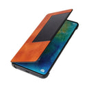 Fierre Shann Crazy Horse Texture Horizontal Flip PU Leather Case for Huawei Mate 20 Pro, with Smart View Window & Sleep Wake-up Function (Brown)