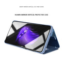 Mirror Clear View Horizontal Flip PU Smart Leather Case for Huawei Mate 20, with Holder(Black)